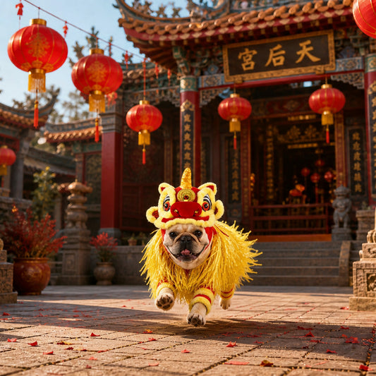 Chinese Lion Dance Costume for Pets - Most Wanted section photo